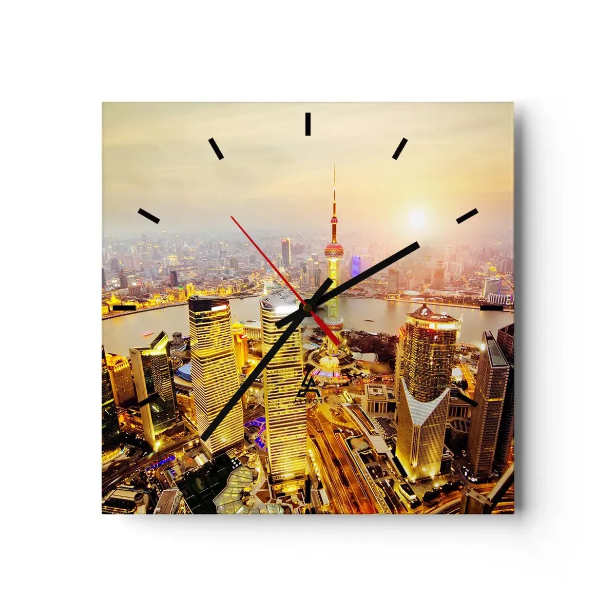 Reloj de pared - Reloj de vidrio - Sueño asiático - 40x40 cm