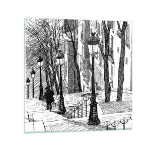 Cuadro sobre vidrio - Impresiones sobre Vidrio - ¿Una historia de amor o de terror? - 30x30 cm