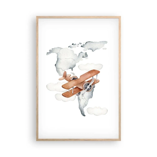 Póster en marco roble claro - Con espíritu pionero - 61x91 cm