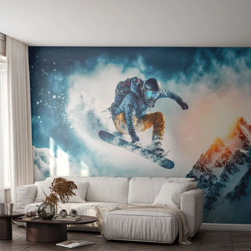 Fotomural Premium Canvas - Emociones extremas - Snowboarding, Deporte, Invierno - 450x315 cm