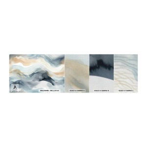 Muestra de fotomural Premium Canvas - Abstracción de nieve y niebla - Pedazo, Acuarela, Minimalismo - 100x30 cm