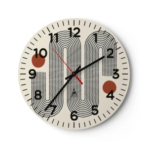 Reloj de pared - Reloj de vidrio - De principio a fin - 40x40 cm