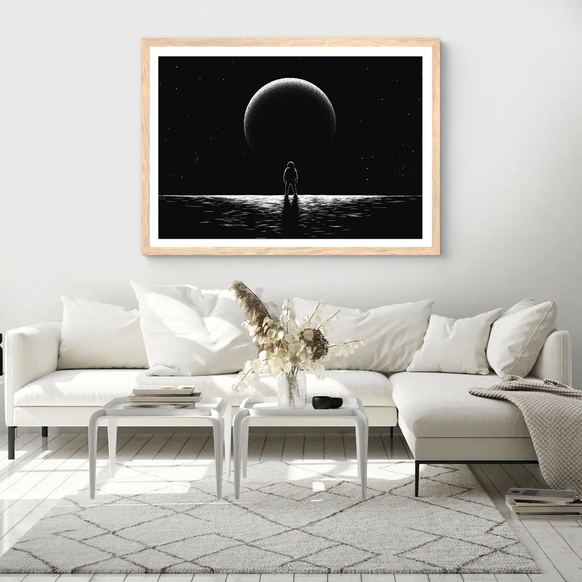 Póster en marco roble claro - Cara a cara - 70x50 cm