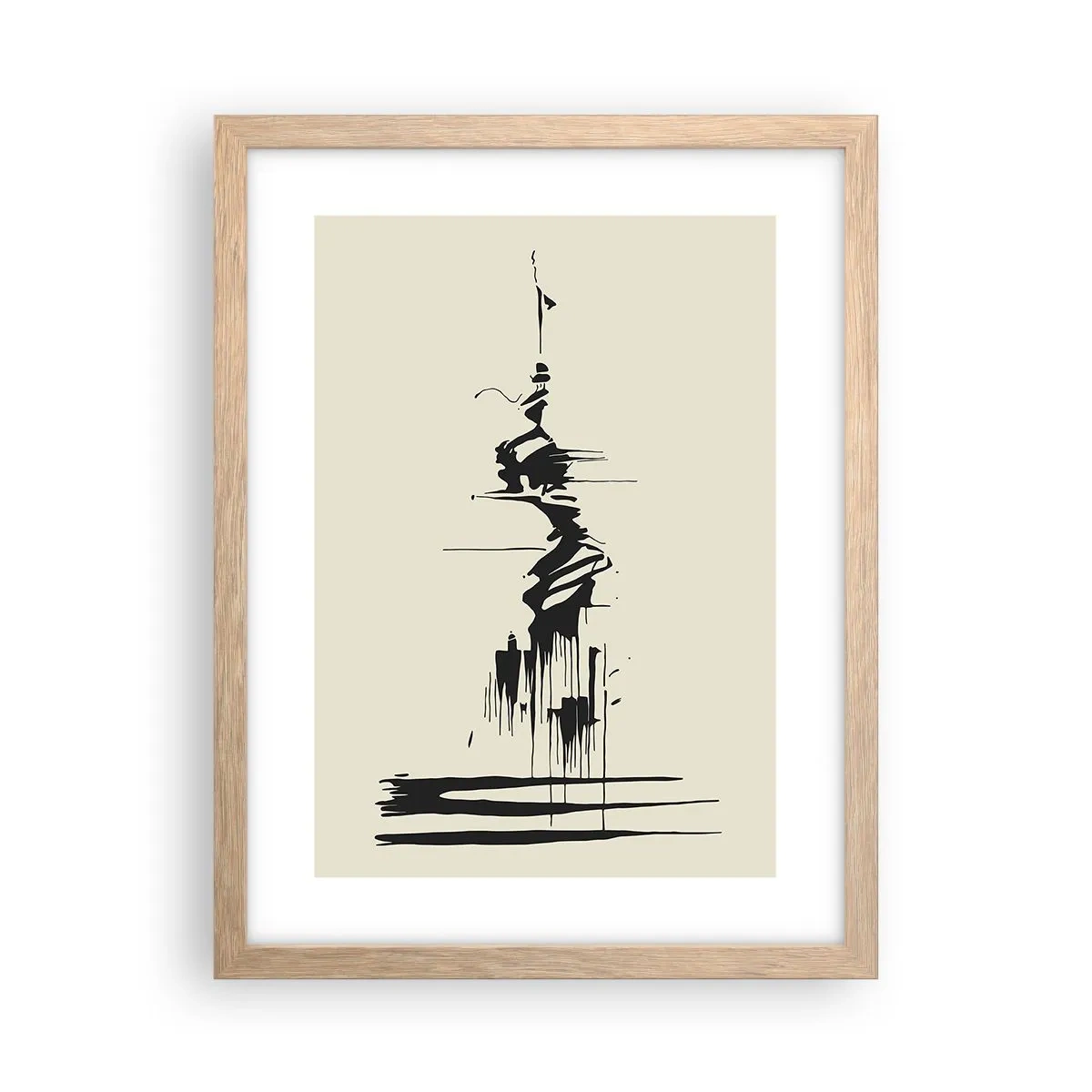 Póster en marco roble claro - Abstracción apresurada - 30x40 cm