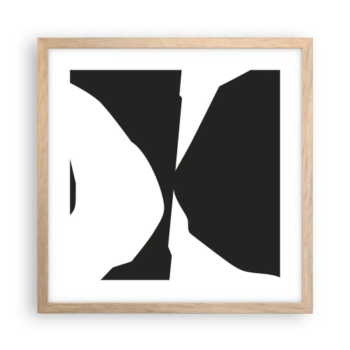 Póster en marco roble claro - Positivo-negativo - 40x40 cm