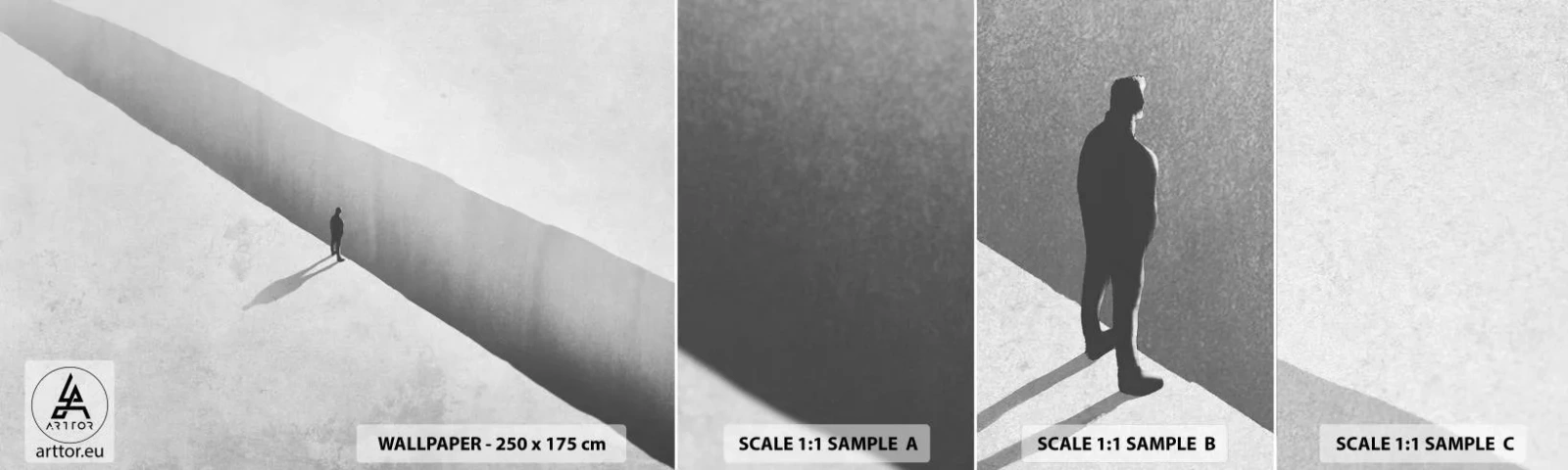 Muestra De Fotomural Standard Eco - Sin un destino claro - Abismo, Minimalismo, Hombre - 100x30 cm
