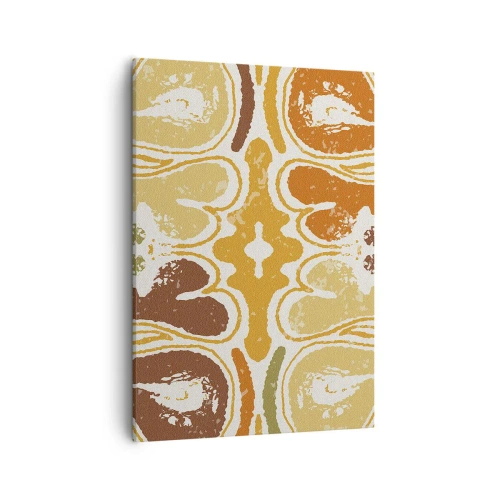 Cuadro sobre lienzo - Impresión de Imagen - Patrones abstractos cálidos en amarillos y marrones. - 50x70cm - Abstracción sentimental - Decoración de pared moderna para salón y dormitorio ARTTOR