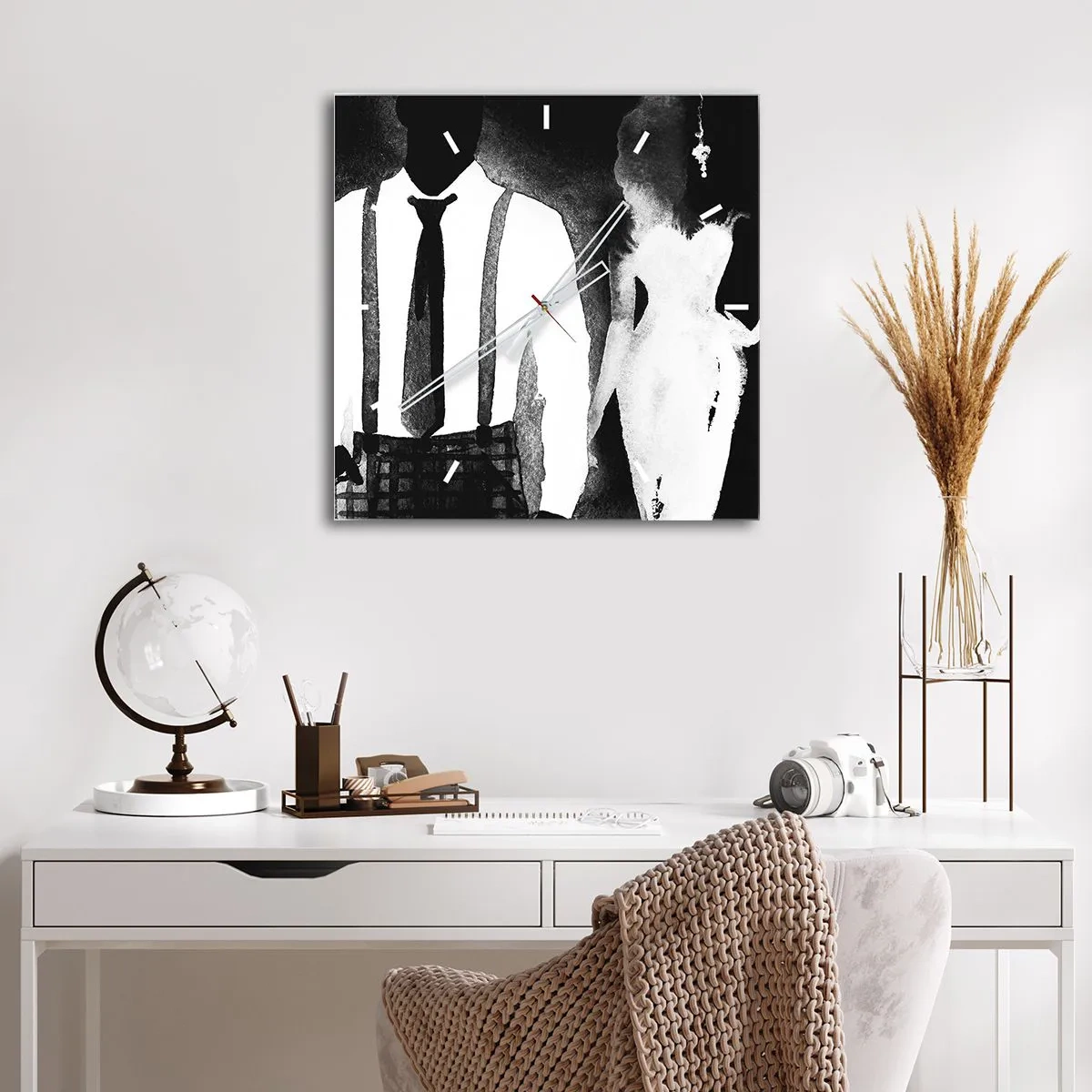 Reloj de pared - Reloj de vidrio - En un ambiente noir - 40x40 cm