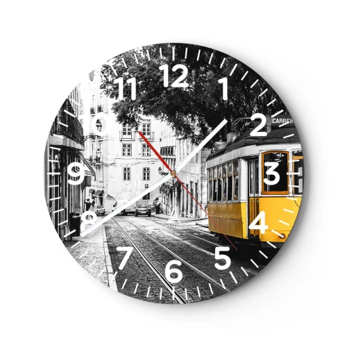 Reloj de pared - Reloj de vidrio - Y un fado de fondo - 30x30 cm
