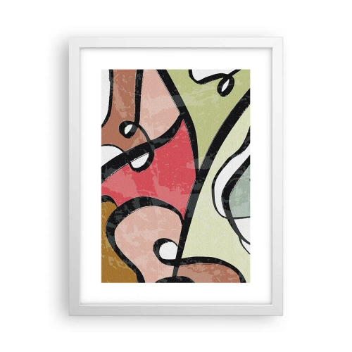 Póster en marco blanco - Piruetas entre colores - 30x40 cm