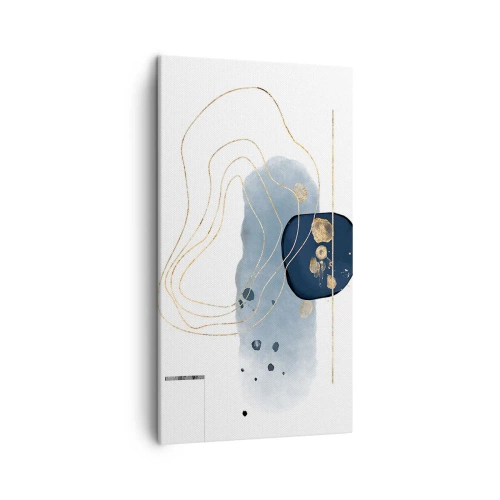 Cuadro sobre lienzo - Impresión de Imagen - Fantasía azul y oro - 45x80 cm