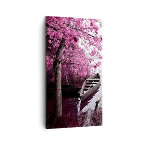 Cuadro sobre lienzo - Impresión de Imagen - En el silencio rosa - 45x80 cm