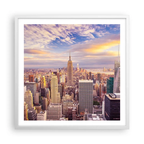 Póster en marco blanco - Alcanzar las nubes - 60x60 cm