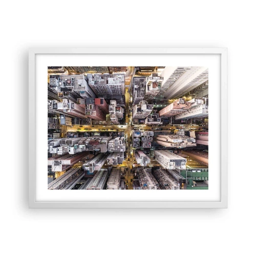 Póster en marco blanco - Saludos desde Hong Kong - 50x40 cm