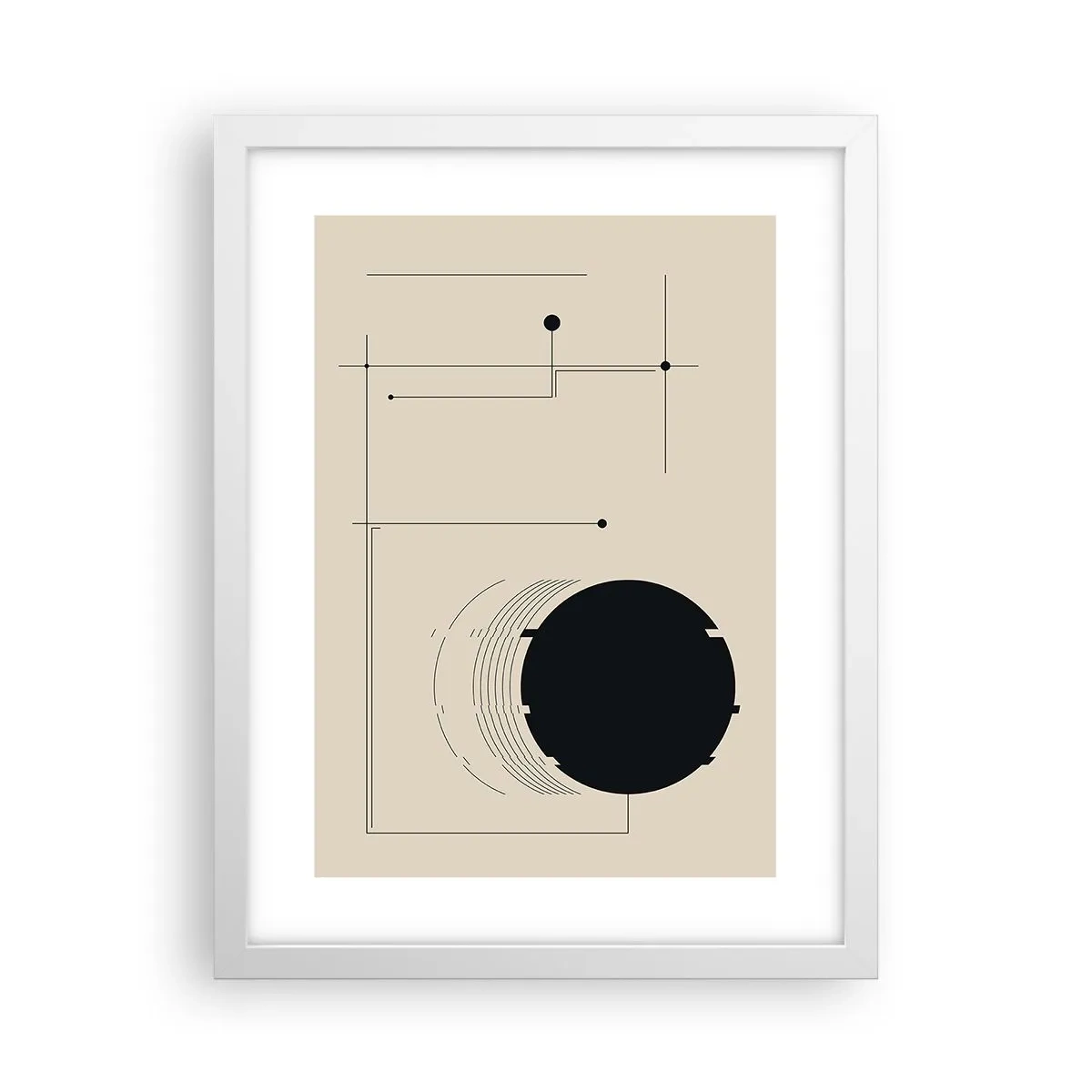 Póster en marco blanco - Composición elástica y dinámica - 30x40 cm