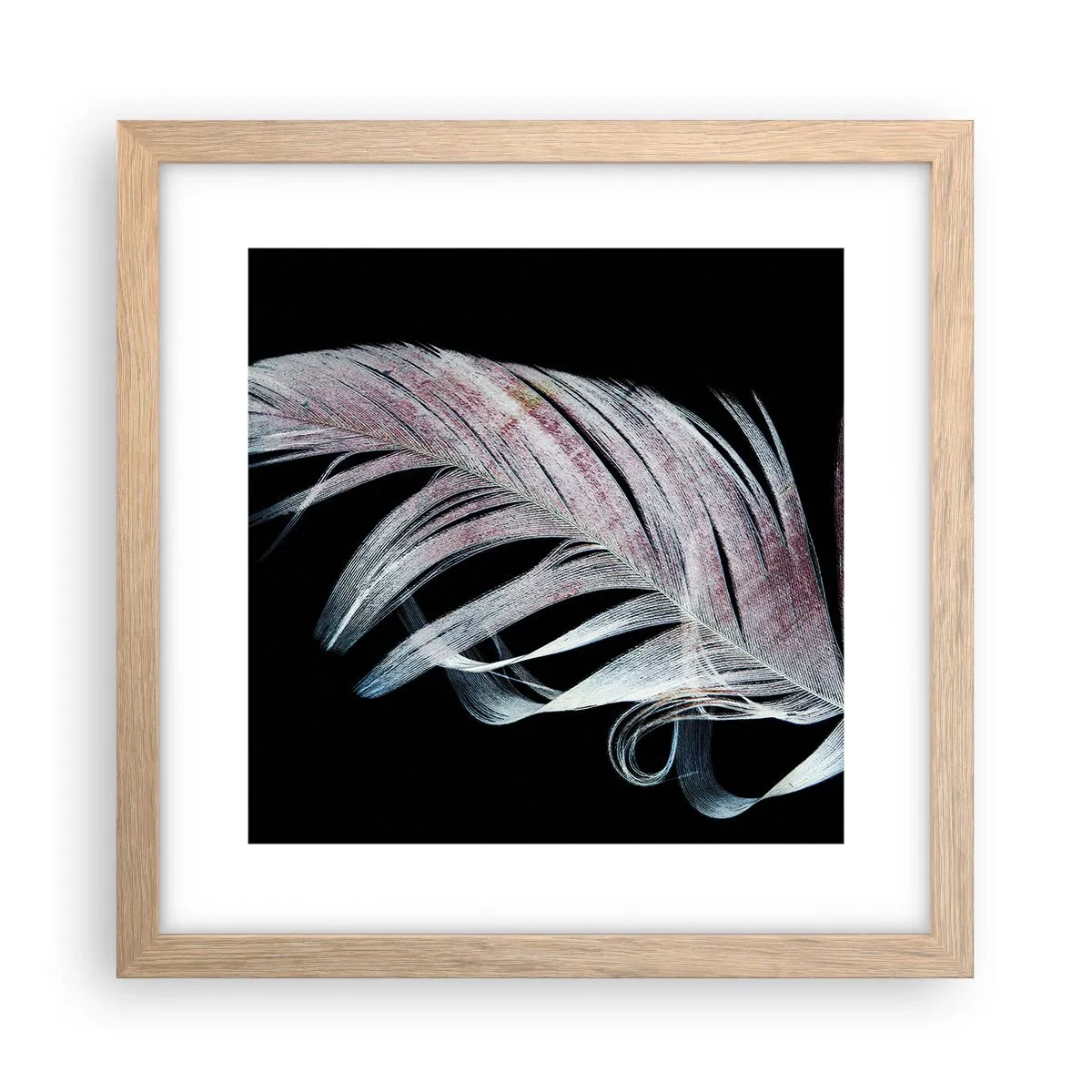 Póster en marco roble claro - Piensa en el tacto - 30x30 cm