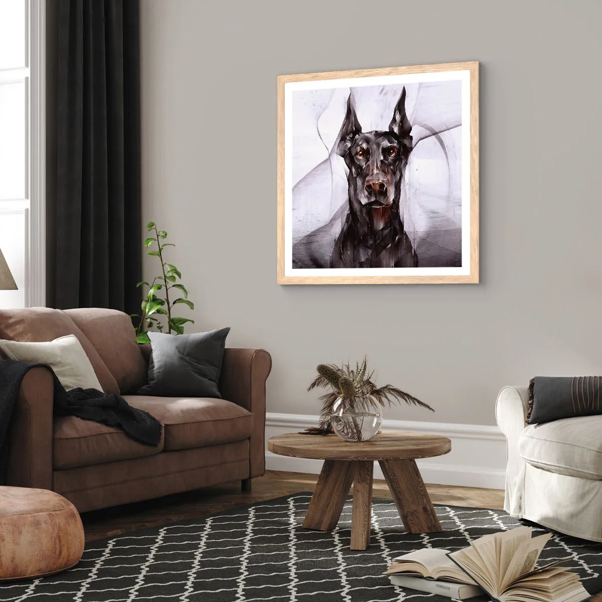 Póster en marco roble claro - Nacido noble - 60x60 cm