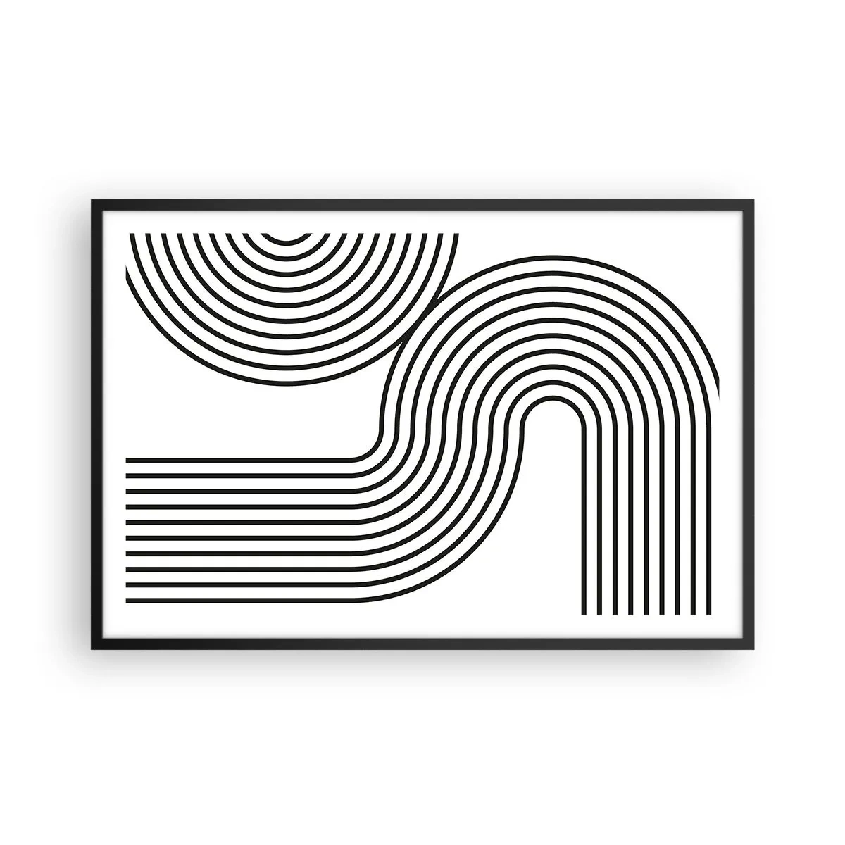 Póster en marco negro - En una curva - 91x61 cm
