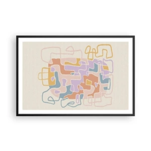 Póster en marco negro - Laberinto - una alegre aventura - 91x61 cm