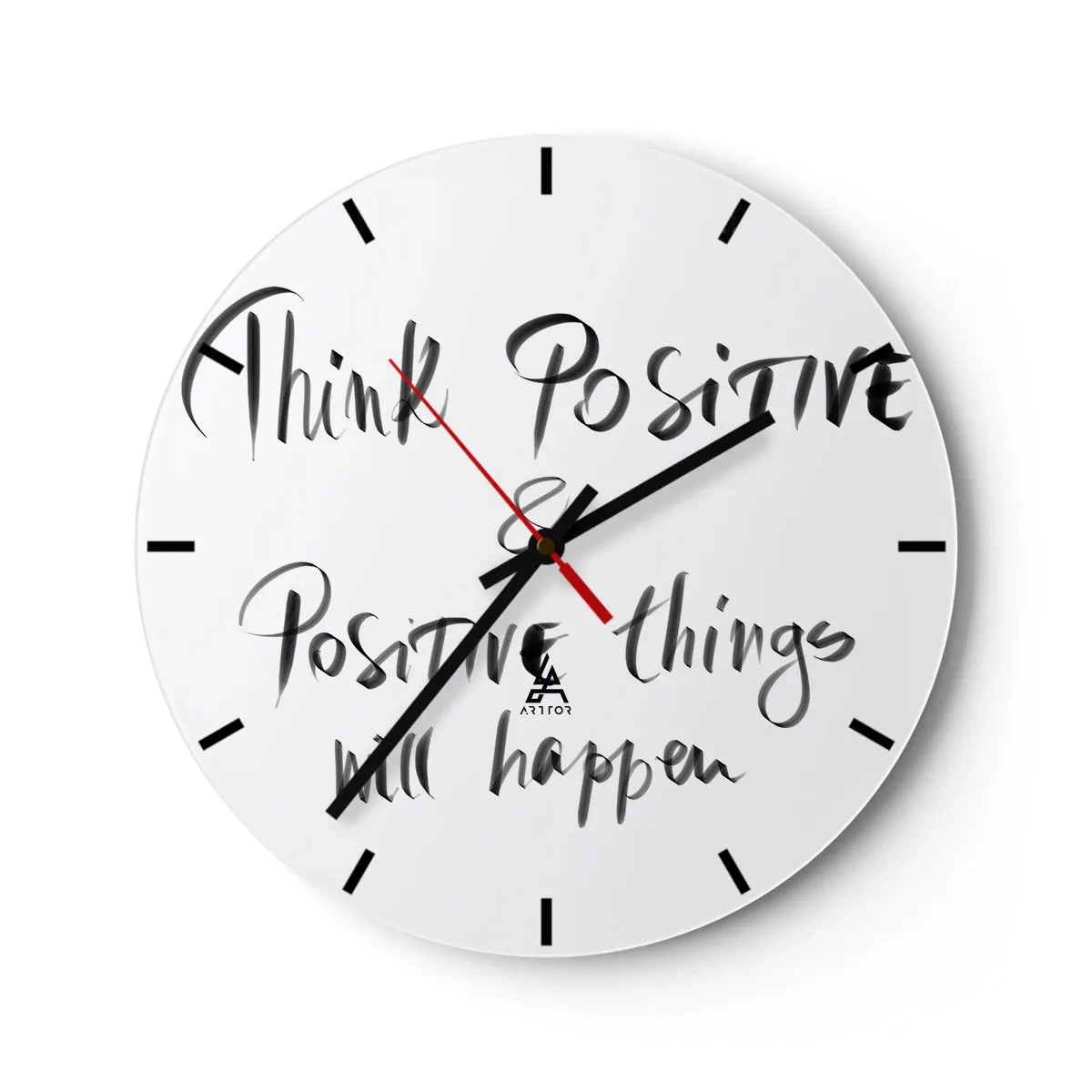 Reloj de pared - Reloj de vidrio - Inscripción motivacional en estilo artístico - 30x30cm - ¿Cómo vivir? - Decoración de pared moderna para salón, cocina y dormitorio ARTTOR