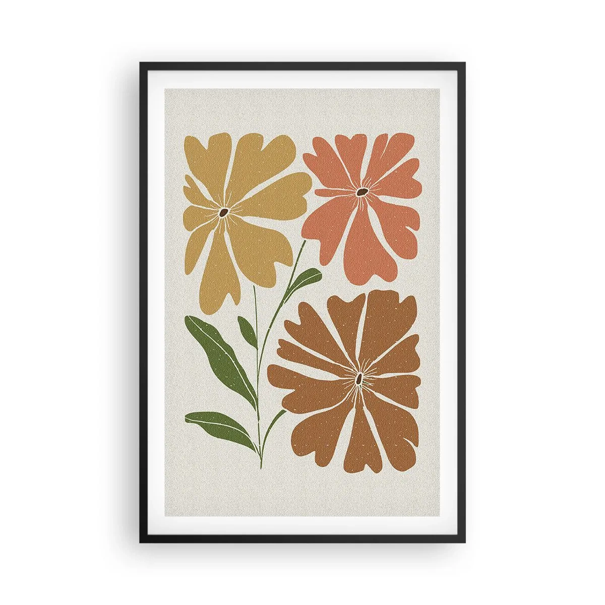 Póster en marco negro - Naturaleza y geometría - 61x91 cm