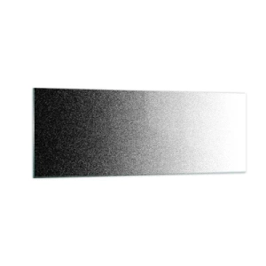 Cuadro sobre vidrio - Impresiones sobre Vidrio - Degradado minimalista en blanco y negro en punto - 140x50cm - Hacia la luz - Decoración de pared moderna para salón y dormitorio ARTTOR
