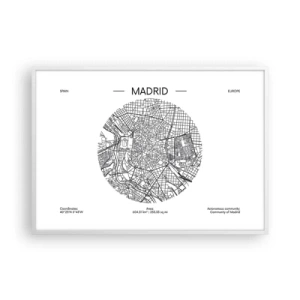 Póster en marco blanco - Anatomía de Madrid - 100x70 cm