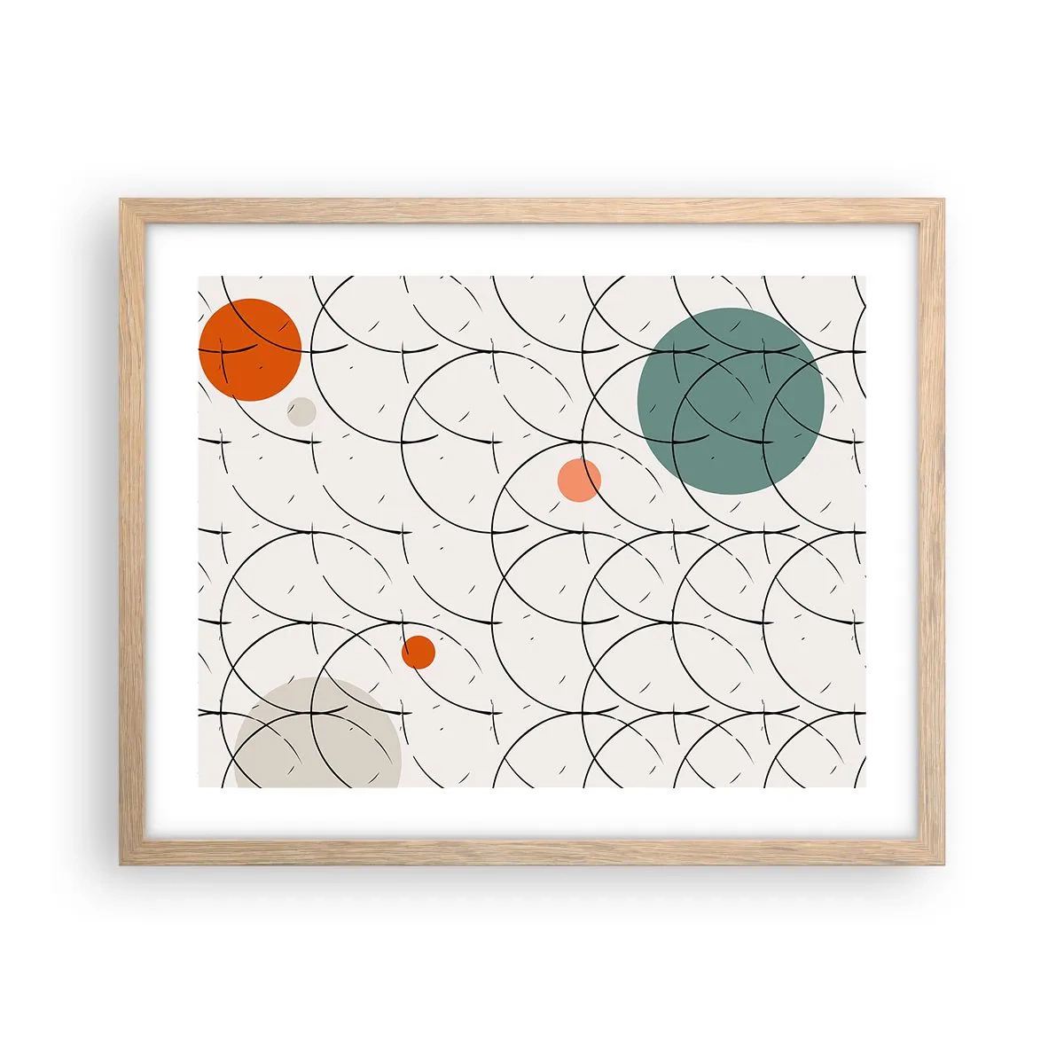 Póster en marco roble claro - Con espíritu pop-art - 50x40 cm