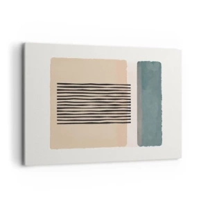 Cuadro sobre lienzo - Impresión de Imagen - Formas geométricas minimalistas en tonos beige y verdes. - 120x80cm - Todo en orden - Decoración de pared moderna para salón y dormitorio ARTTOR