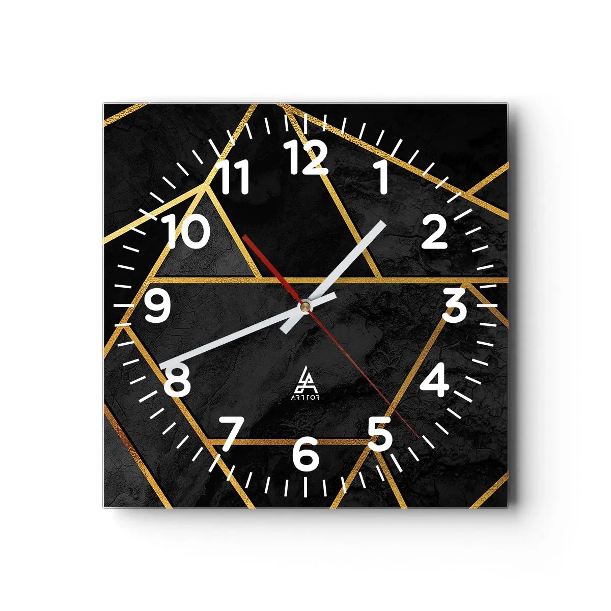 Reloj de pared - Reloj de vidrio - Oscuridad y brillo - 40x40 cm