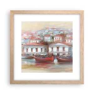 Póster en marco roble claro - Ciudad feliz - 30x30 cm