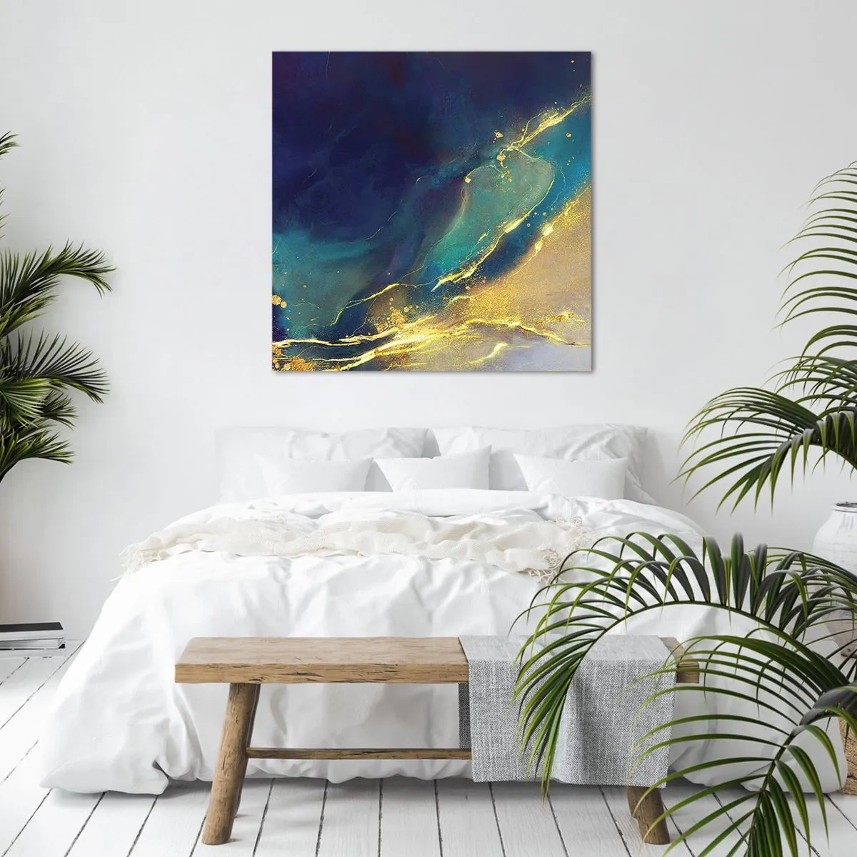 Cuadro sobre lienzo - Impresión de Imagen - Inundación dorada - 50x50 cm