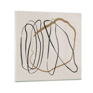 Cuadro sobre vidrio - Impresiones sobre Vidrio - Composición: danza lineal - 70x70 cm