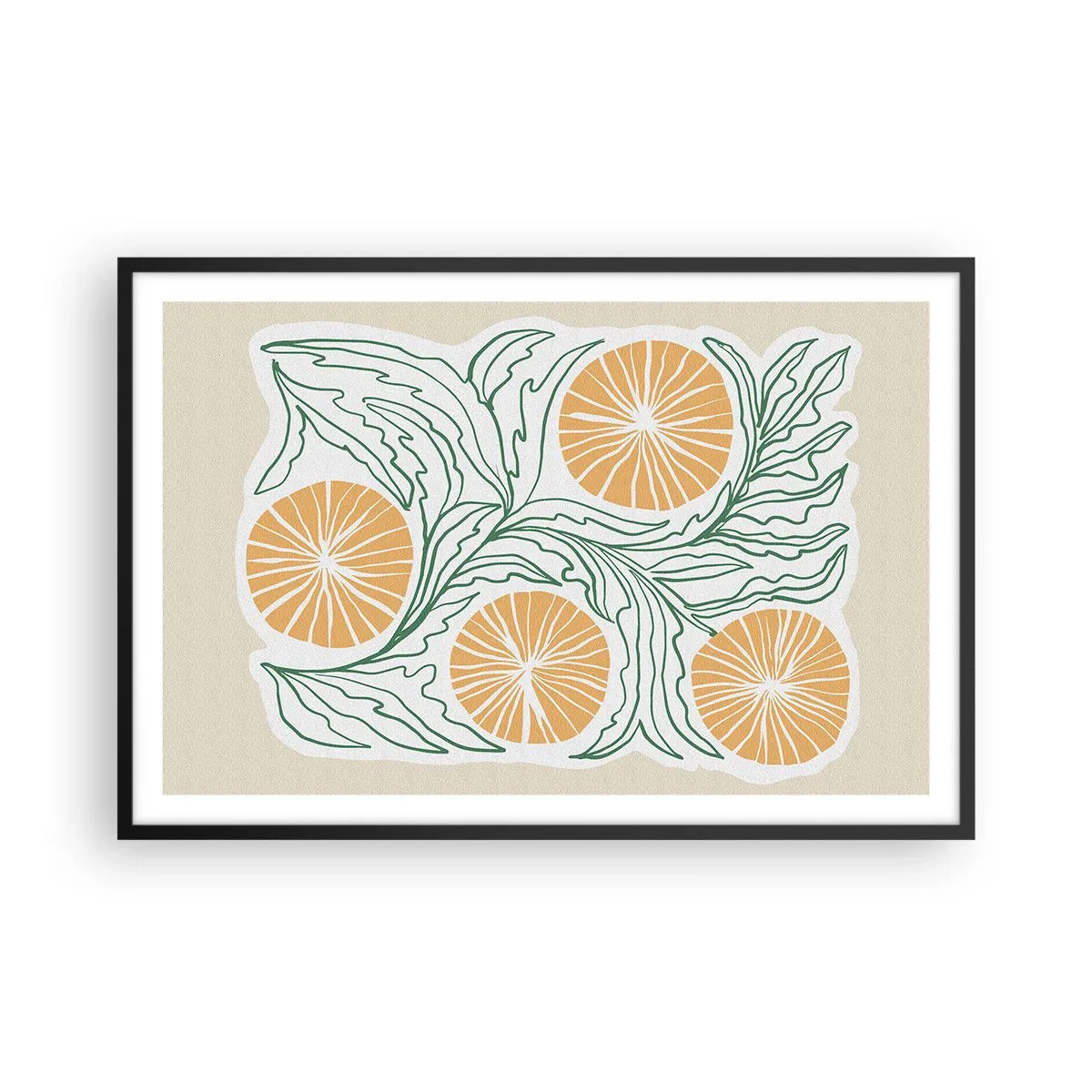 Póster en marco negro - Étnico con un toque de abstracción - 91x61 cm