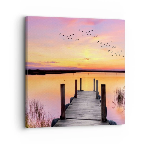 Cuadro sobre lienzo - Impresión de Imagen - Violeta amanecer silencioso - 30x30 cm