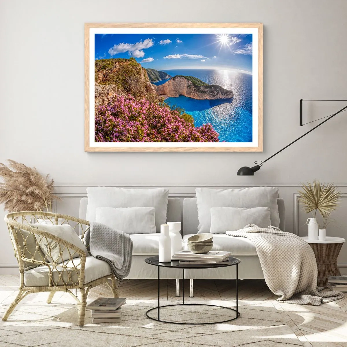 Póster en marco roble claro - Mis grandes vacaciones en Grecia - 70x50 cm