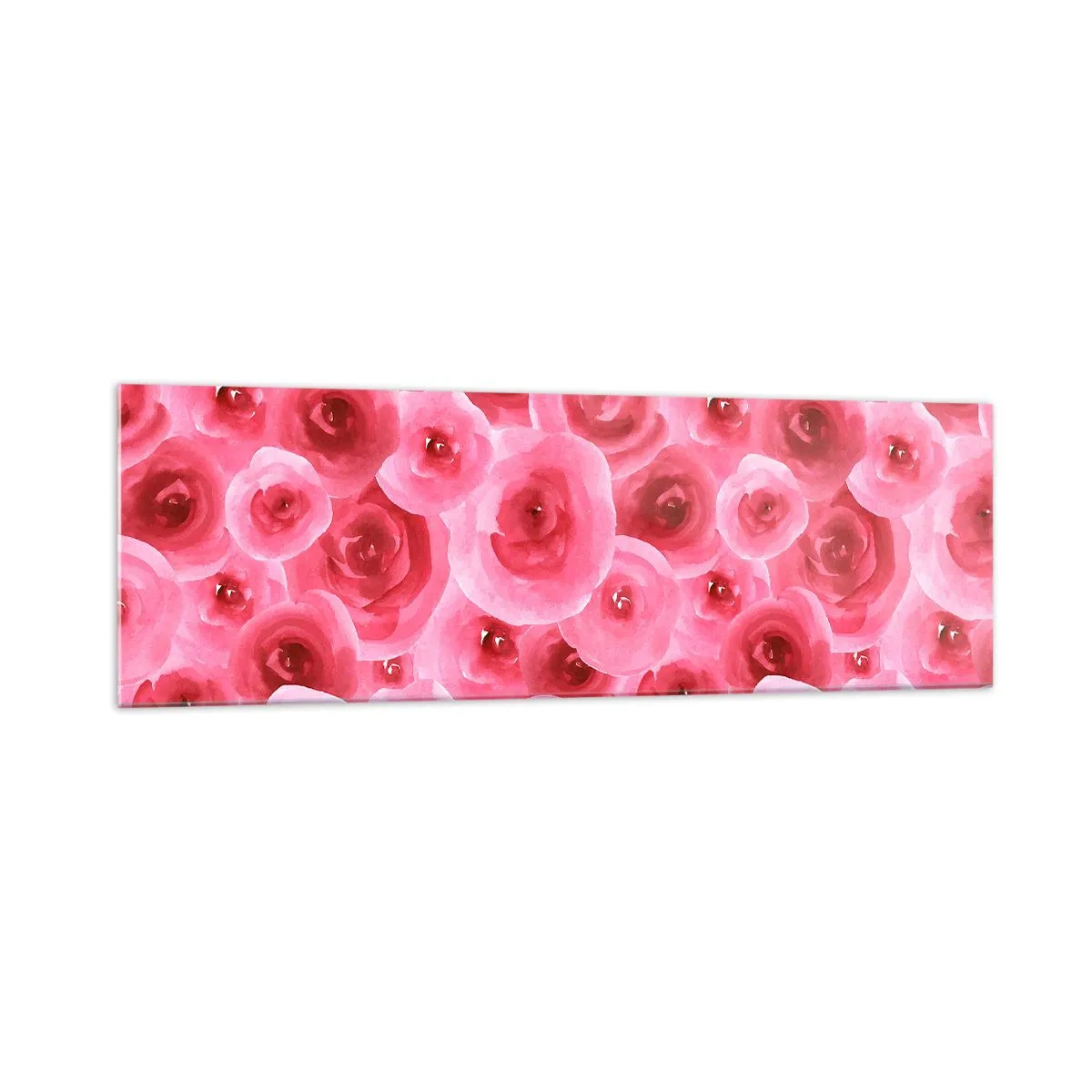 Cuadro sobre vidrio - Impresiones sobre Vidrio - Delicadas rosas en tonos pastel de rosa. - 160x50cm - Rosas abajo y arriba - Decoración de pared moderna para salón y dormitorio ARTTOR