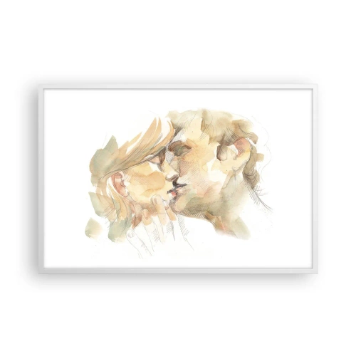 Póster en marco blanco - ¿La media naranja encontrada? - 91x61 cm