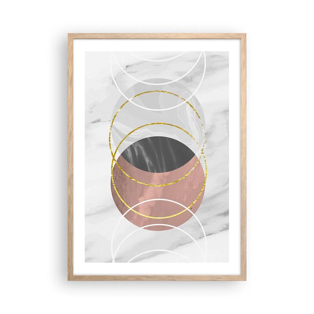 Póster en marco roble claro - Música de las esferas - 50x70 cm