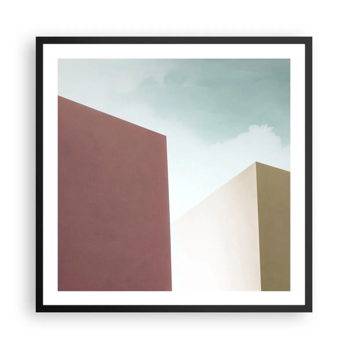 Póster en marco negro - Geometría de un verano soleado - 60x60 cm