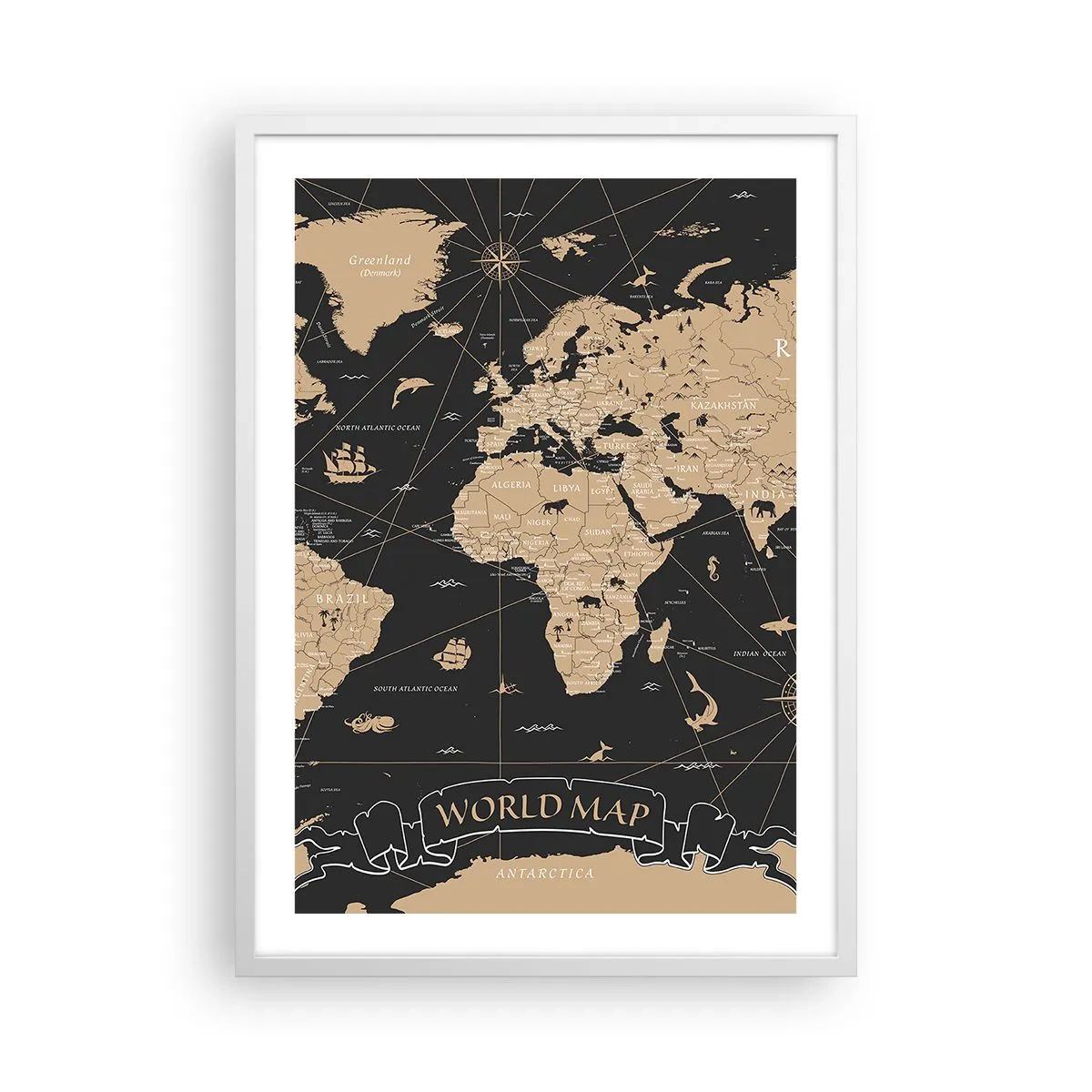 Póster en marco blanco - Las fronteras de mi mundo - 50x70 cm
