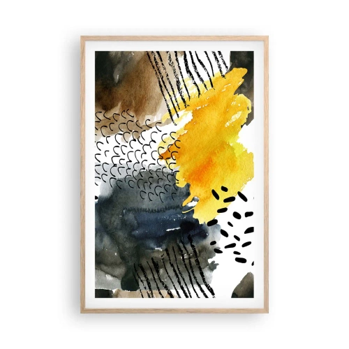 Póster en marco roble claro - Reunión de los elementos - 61x91 cm