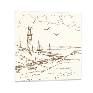 Cuadro sobre vidrio - Impresiones sobre Vidrio - Un esbozo de un recuerdo de verano - 60x60 cm