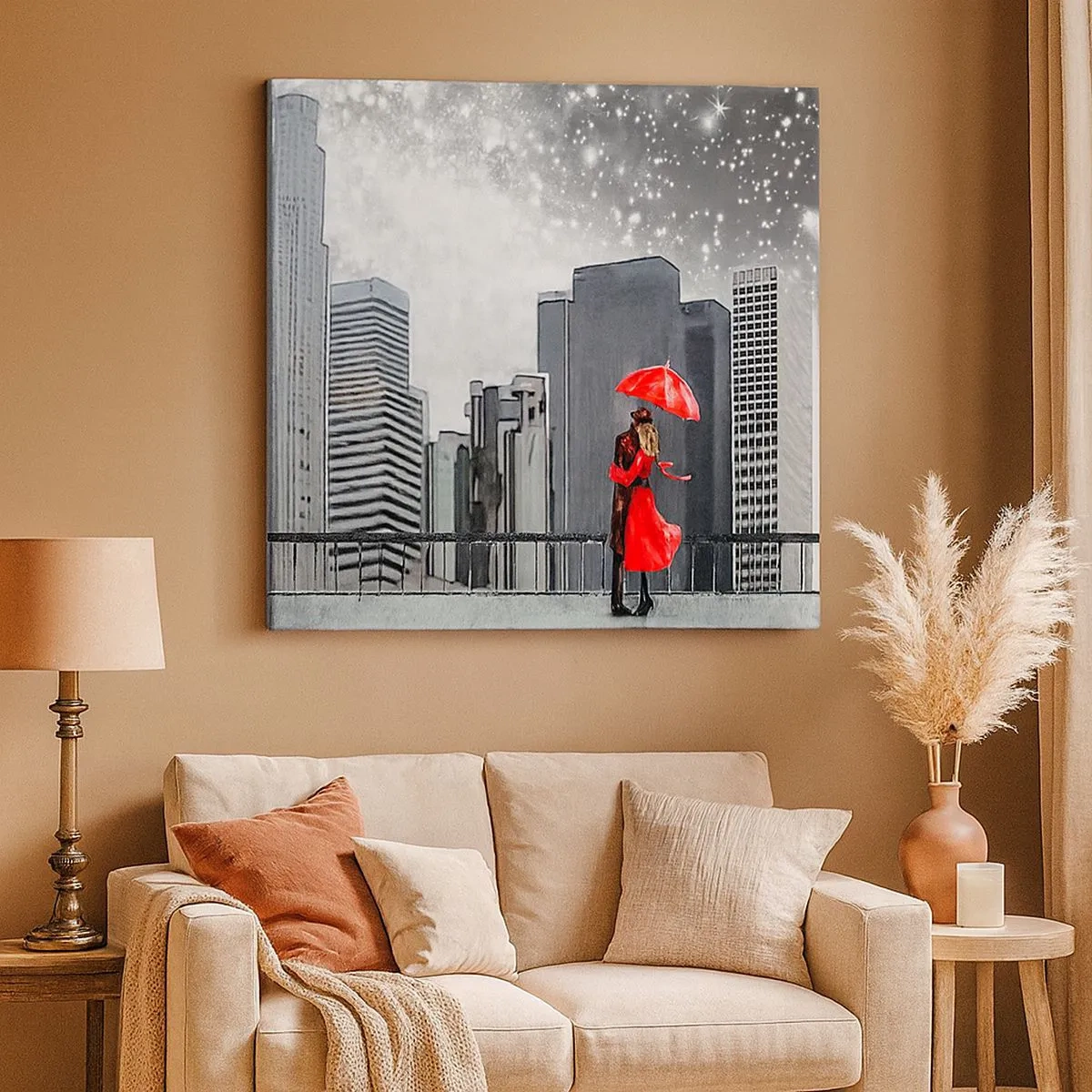 Cuadro sobre lienzo - Impresión de Imagen - Amor en la jungla urbana - 30x30 cm