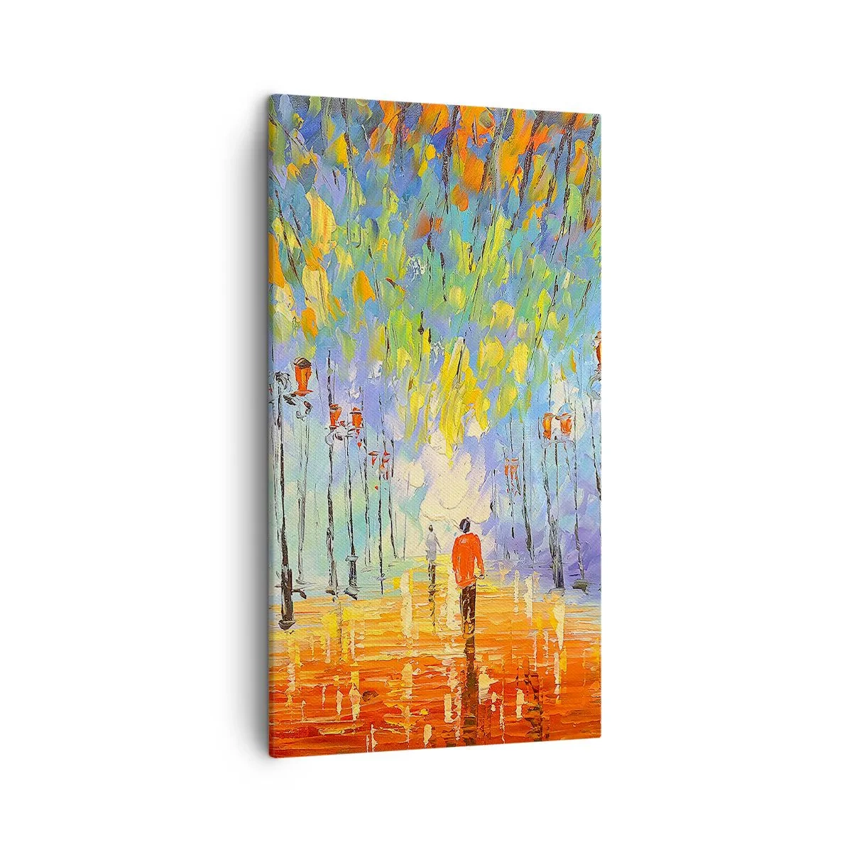 Cuadro sobre lienzo - Impresión de Imagen - La canción nocturna de la lluvia - 45x80 cm