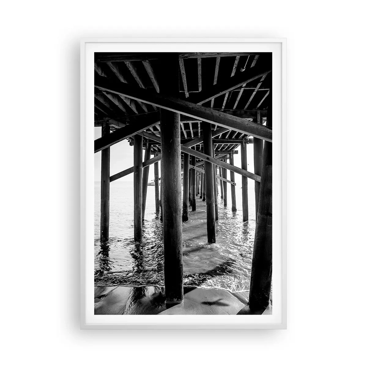 Póster en marco blanco - Escondite en la playa - 70x100 cm