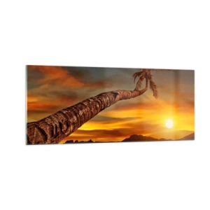 Cuadro sobre vidrio - Impresiones sobre Vidrio - Vacaciones exóticas, aventura en el Caribe - 100x40 cm