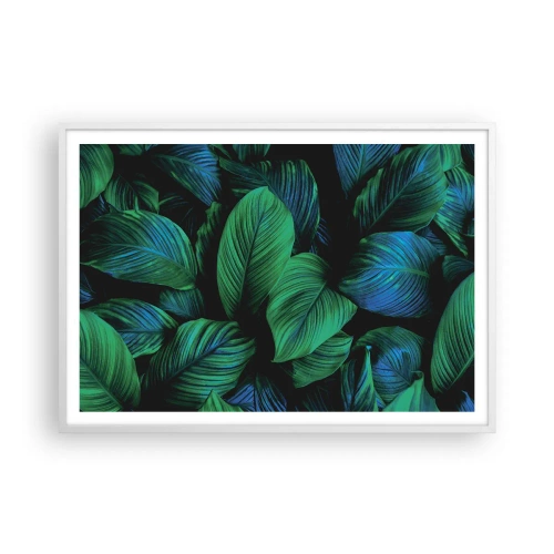 Póster en marco blanco - En la multitud verde - 100x70 cm