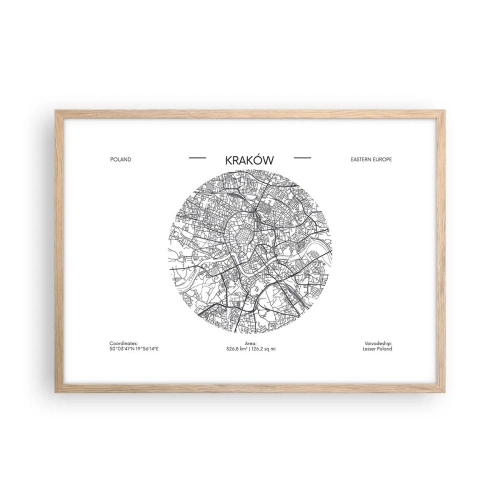 Póster en marco roble claro - Anatomía de Cracovia - 70x50 cm