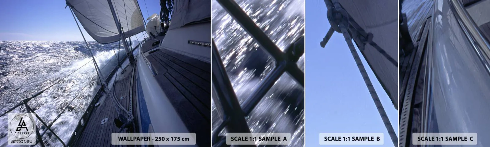 Muestra de fotomural autoadhesivo Deluxe Sticker - Sé lo que es ser un pájaro - Náutico, Yate, Viajes - 100x30 cm